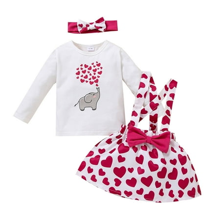 

ZHAGHMIN Close For Girls Suspenders Valentine S Skirts Heart Outfits Printed Girls Day Tops Shirts Toddler T Cartoon Baby Girls Outfits&Set Outfits For Girls Kids 3-6 Month Boy Clothes Summer Girl O
