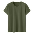 thumbnail image 5 of Green Women's Short Sleeve T-shirt, Women'S Casual Solid Color Cotton Tops Round Neck Short Sleeve Tops Shirts Loose Shirts T Shirts Casual Loose Tops,Women's Short sleeve T-shirt XL, 5 of 9