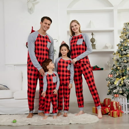 

Red Plaid Print Family Matching Christmas Pajamas