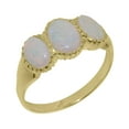 thumbnail image 1 of LBG British Made 18k Yellow Gold Genuine Natural Opal Womens Statement Ring - 33 size options - Size 5.5, 1 of 7