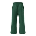 thumbnail image 5 of Tittly Plus Size Pants Baggy Pants Women High Waisted Wide Leg Pants Fashion Drawstring Elastic Trousers Comfy Straight Leg Long Pants With Pockets Baggy Pants Women Capri Pants for Women Green M, 5 of 5