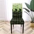 thumbnail image 2 of Chair Covers for Dining Room Set of 4, Spandex Stretch Dining Room Chair Cover, Removable Washable Kitchen Parsons Chair Covers Seat Slipcovers, Green Cubes, 2 of 6