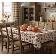 thumbnail image 2 of Serafina Home Serafina Home Autumn Thanksgiving Fall Vinyl Flannel Backed Tablecloth - Rustic Farm Vinyl Tablecloth with Flannel Backing Reusable (Cakes, 60" x 90"), 2 of 7