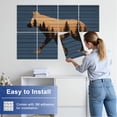 thumbnail image 5 of Hunting 8 Pack Art Acoustic Panels Sound Absorbing Blue Wolf Trees Silhouette inspired Wild Decorative Soundproof Wall Panels Self Adhesive for Game Room Man Cave Bedroom 48"x32", 5 of 7