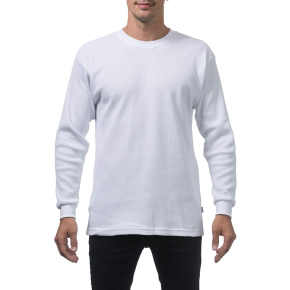 Pro Club Haut Thermique à Manches Longues en Coton Épais pour Homme, Moyen, Blanc