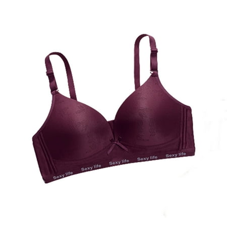 

Bigersell Sports Bras for Girls Deals Tshirt Bras for Women No Underwire Training Bra Style B4822 V-Neck Pullover Bras Hook and Eye Bra Closure Juniors Size Plus Size Push up Bras Wine L