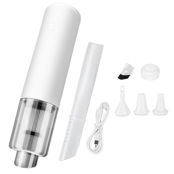 de mano inalámbrica, mini portátil para coche y soplador, recargable por USB, portátil, de alta potencia, para coche, hogar y Blanco shamjiam aspiradora de coche