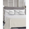 thumbnail image 5 of Marble White Pillow Covers King Size, Ombre Grey Modern Minimalist Soft Bed Throw Pillowcases Breathable Cooling Long Lumbar Body Pillow Sham Cover for Bed Sofa 20''x40'', 5 of 7