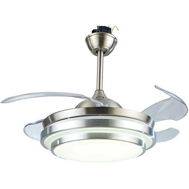 Oukaning 36 Crystal Led Invisible Ceiling Fan Light Remote Com Oukaning 36 Crystal Led Invisible, Invisible Ceiling Fan Light