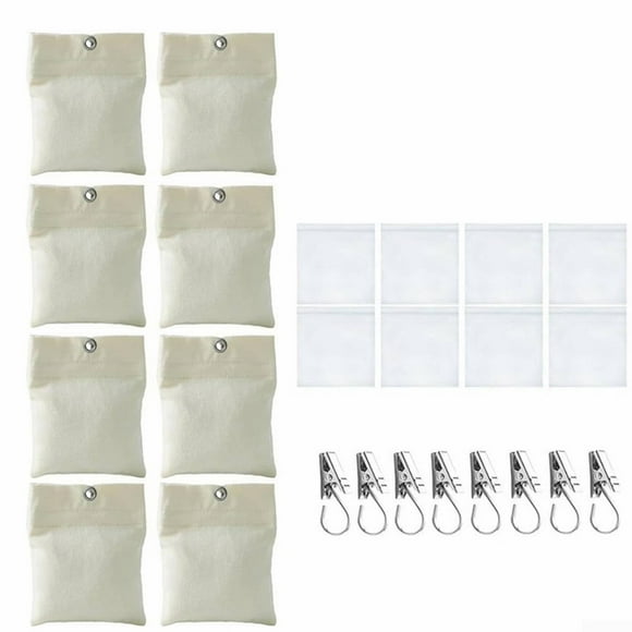 Wiueurtly Outdoor Curtain Canvas Weights 8 Pack 425.2 G Sandbag With Metal Clips Self Adhesive Closure Portable Weight Bag For Garden Gazebo Patio Curtains