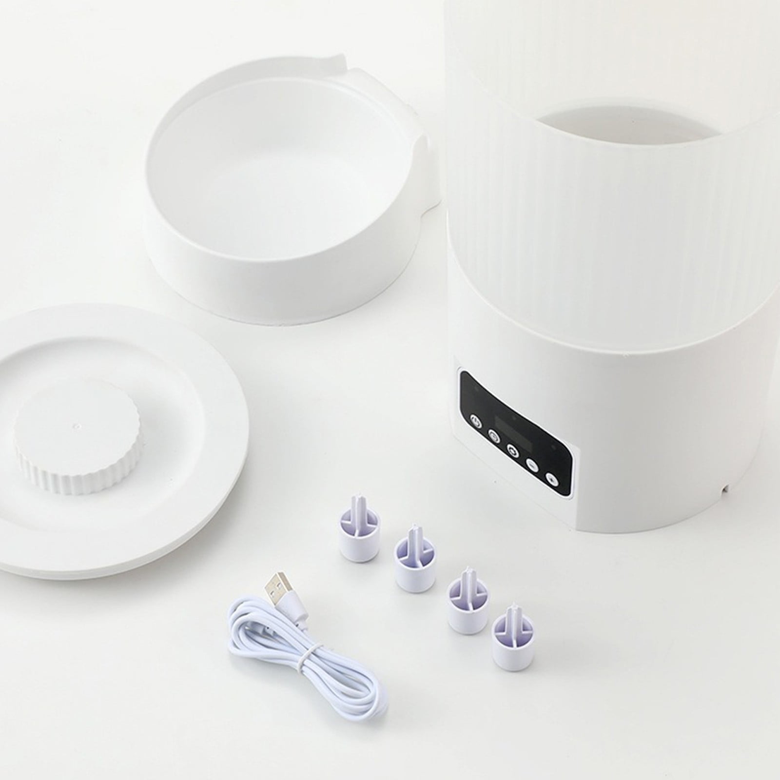 Smart WiFi Automatic Cat Feeder,Programmable Timed Dry Food Dispenser,1-4 Meals Per Day, Portion Control,App Controlled for Remote Feeding,Backup Battery，Plain