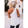 thumbnail image 5 of Blusa informal sin mangas con lazo y un hombro al descubierto ZHAOCHENG color blanco talla XL, 5 of 5