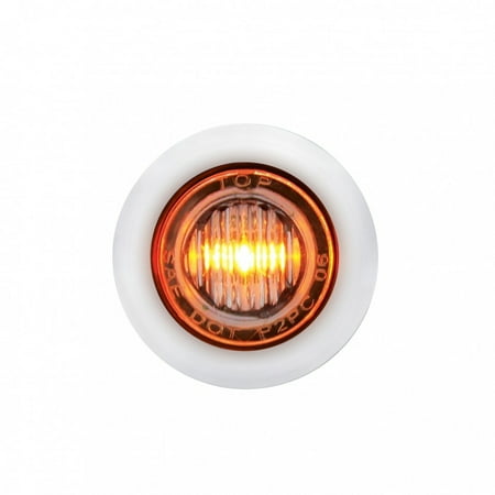 United Pacific 3 LED Mini Clearance/Marker Light w/ Bezel - Amber LED/Clear Lens, Model 39934