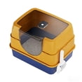 thumbnail image 6 of Cat Litter Box, Enclosed Hooded Litter Box with Transparent Lid, Activated Carbon Odor Control, Splash & Dog Proof, Includes Litter Scoop, Double-Layer Mat and Plastic Bottom Basin, 6 of 11