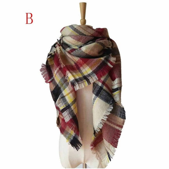 RKSTN Scarf for Women Warm Shawl Plaid Lattice Wool Scarves Scarf Scarf