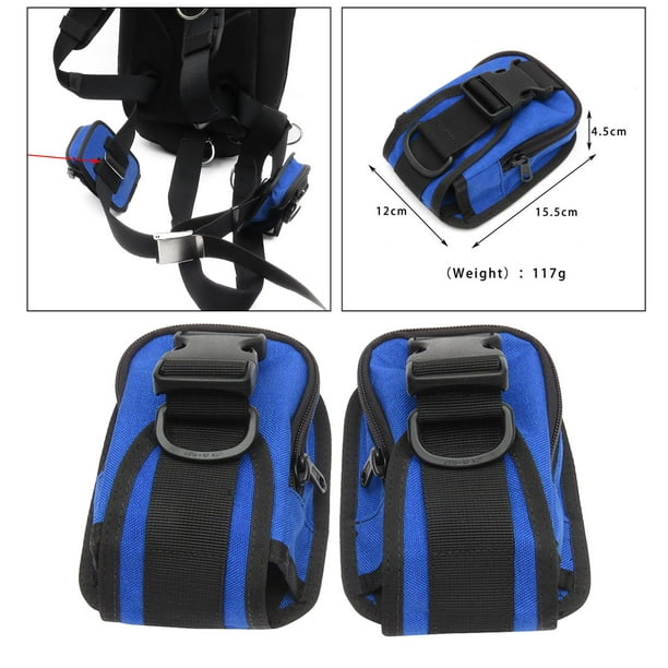 Par de bolsillos de peso duraderos buceo 5lbs pesas Tech Dive Donut bolsa Azul Sharpla Bolsillos de peso vacíos