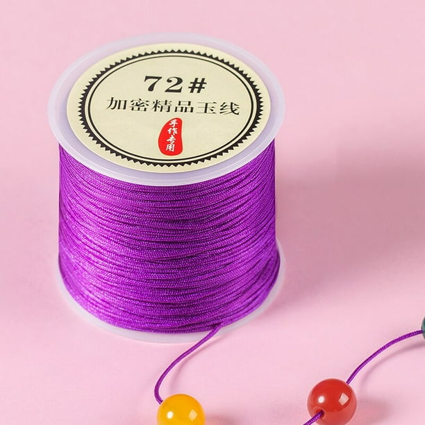 50 M/rollo 0,8mm hilo de nailon cordón chino nudo macramé cordón pulseras cuerda trenzada para DIY borlas rebordear Shamballa cadena Dengxun unisex