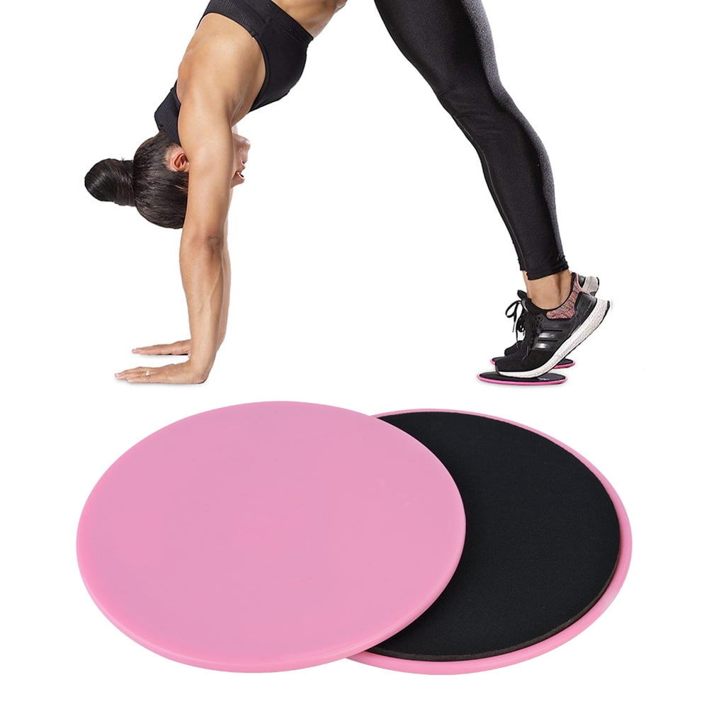 2PCS Exercise Sliding Gliding Disc Fitness Core Slider Sport Full Body  Workout (pink) 