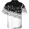 thumbnail image 2 of Piano Keys with Musical Notes Mens Hawaiian Shirt Short Sleeve Casual Button Up Tropical Summer Beach Shirt, 2 of 9