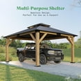 thumbnail image 5 of Jocisland 13'x15' Wood Gazebo,Hardtop with Aluminum Double Roof, Outdoor Wooden Pavilion for Parties, 5 of 8