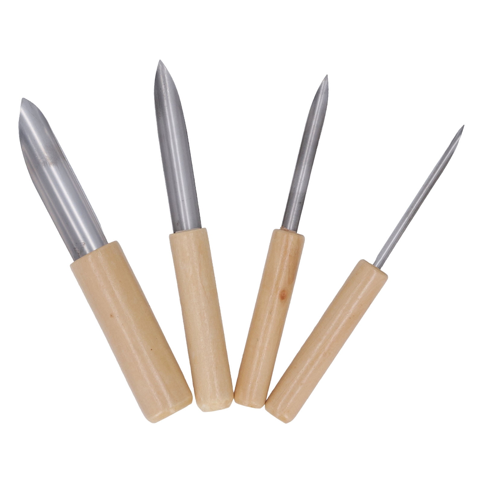 Pottery Clay Hole Cutters Set,4Pcs Wood Handle Stainless Semi Circular Clay Hole Cutters Clay