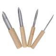 thumbnail image 2 of Clay Hole Cutters, Smoothly Rust Resistance Stainless Steel Clay Hole Cutter Tool Wood Handle Comfortable Touch Semi Circle  For Rubber, 2 of 8