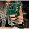 thumbnail image 1 of Funda de cadena de teléfono con corazón chapado de lujo, pulsera de Metal para iPhone 14, 13 Pro Max, 12, 11 MiNi, XR, XS, X, 7, 8 plus, SE Fivean unisex, 1 of 2