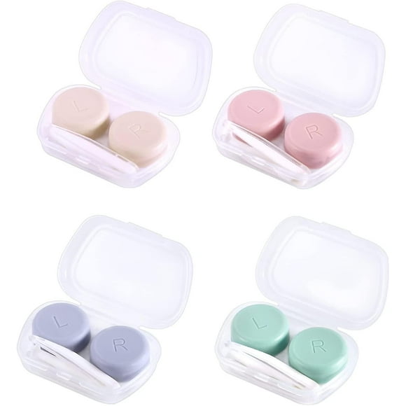 Contact Lens Cases, Contact Lens Container Box Portable Travel Contact Lens Case Left/right Eyes Contact Lens Holder With Storage Box Tweezers Wearing
