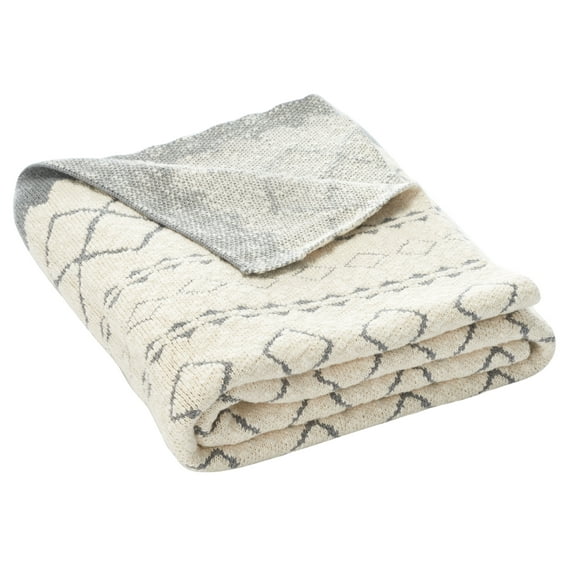 SAFAVIEH Tamar 50" x 60" Aztec Throw, Grey/Beige