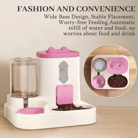 2-In-1 Automatic Pet Feeder & Water Dispenser – Large Capacity Food Bowl And Water Fountain For Cats & Dogs, Easy To Clean