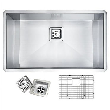 ANZZI Vanguard Undermount Stainless Steel 32 in. 0-Hole Single Bowl Kitchen Sink in Brushed Satin