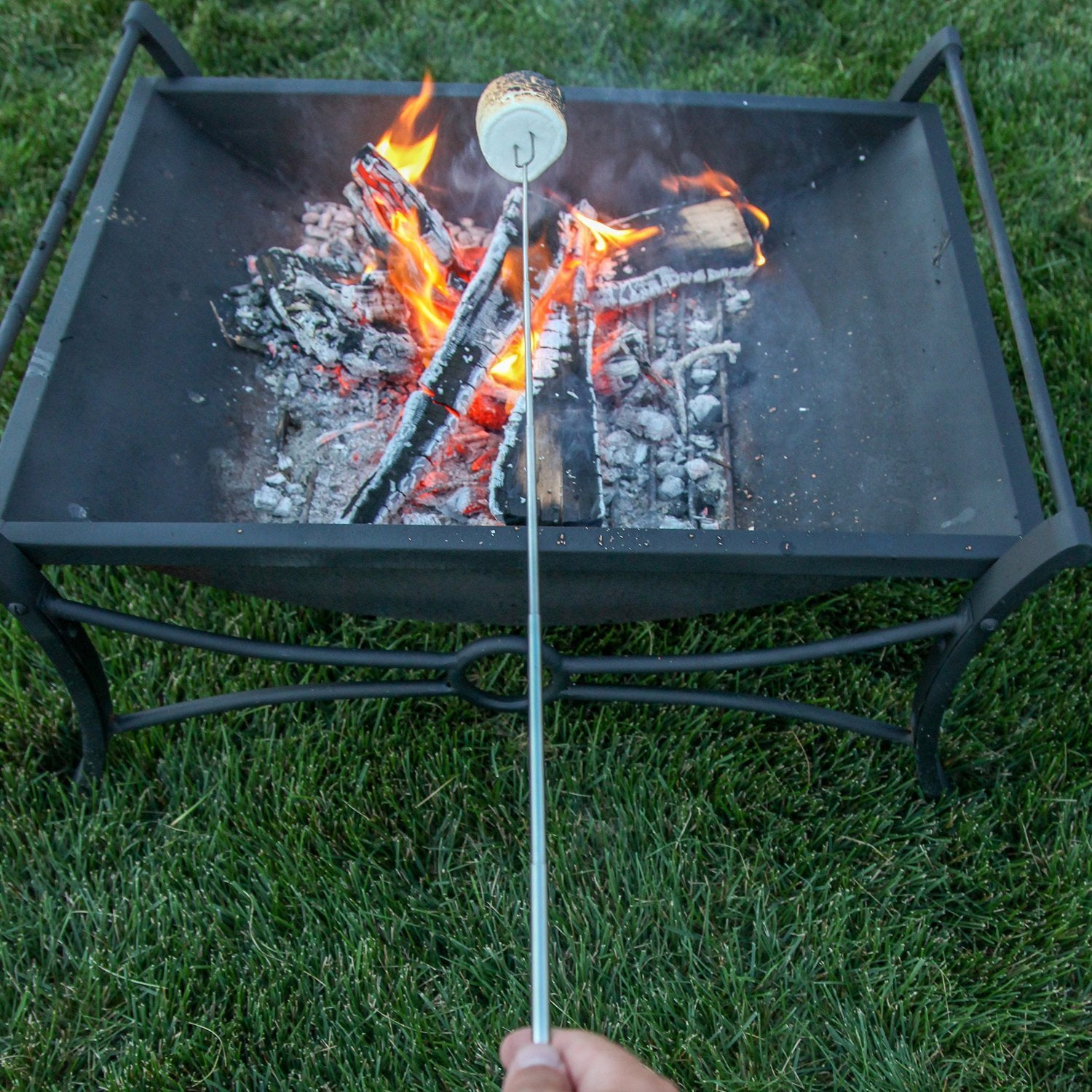 Fire Pit and Outdoor Fireplace Premium Marshmallow Smores Roasting Sticks for Campfire 4 Person Set with Carry Bag 