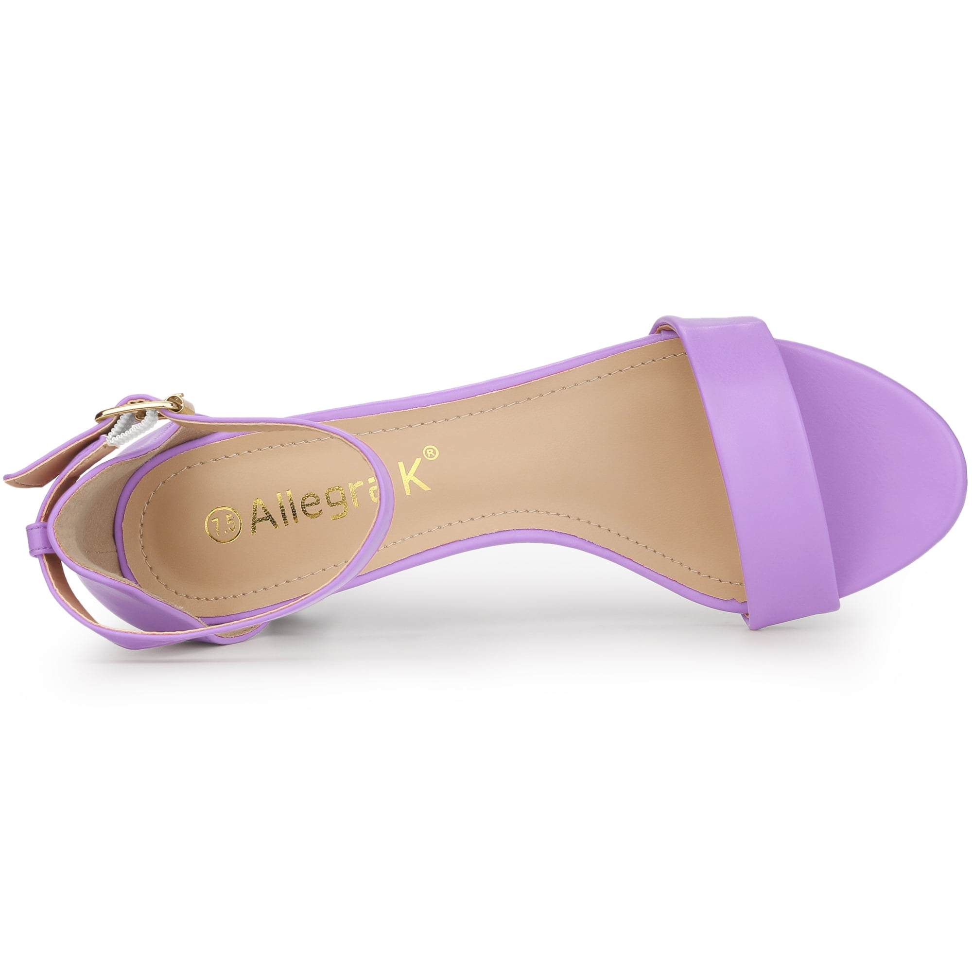 DARING DIVA Stylish Women's Ankle Strap Black Kitten Heel Sandals 10 Purple