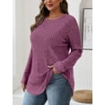 thumbnail image 4 of FUNING  Long Sleeve Shirts for Women Tunic Tops for Women Loose Fit Dressy Crew Neck Pullover Basic Sweaters for Women 2025, 4 of 6