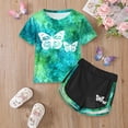 thumbnail image 2 of BOBOGOJP Girls Clothes Set Cotton Kids Summer Short Sleeve & Big Girls Size 4-15T Green for Size 3-4 Years, 2 of 6