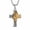 Silver&Gold, variant on HZMAN Stainless Steel Cross Necklace for Men Women Retro Religious Lion Head Cross Hip Hop Pendant Jewelry Gift with 22+2in Chain (Silver Gold)