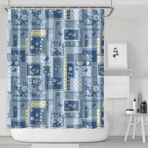 Pioneer Flower Floral Print Pattern Shower Curtain 84"x72", Bathroom Decorative Shower Curtain Set with 12 Hooks, Waterproof Washable