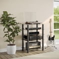 thumbnail image 1 of CorLiving Laurent Black Tempered Glass and Metal Customizable 5-Tier Media Component Stand, 1 of 9