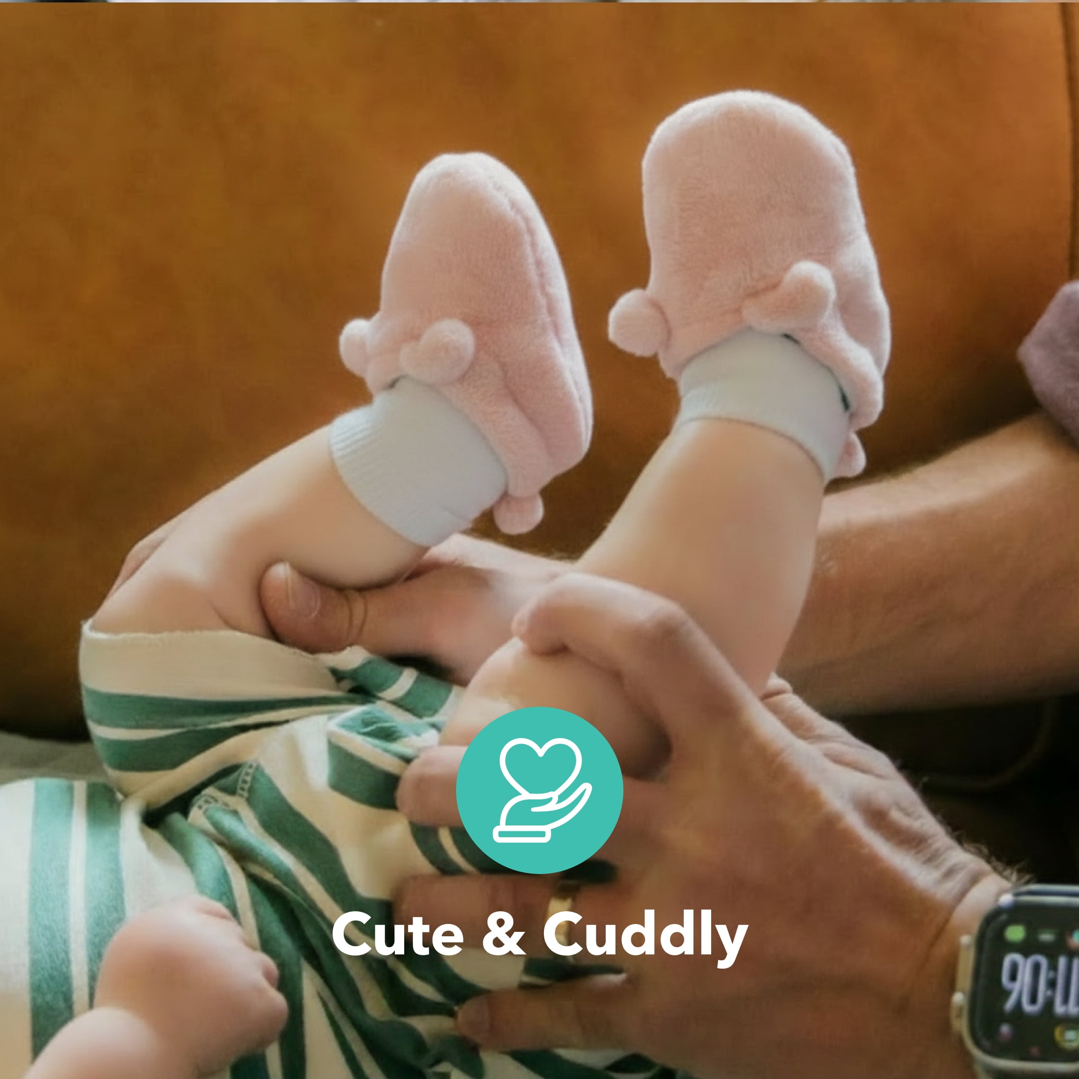 Carter's Child of Mine Baby Girl Infant Slippers, Newborn, Pink Bear