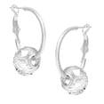 thumbnail image 2 of Alexa Starr K876-EP1-G Goldtone or Silvertone Faceted Glass Bead Hoop Earrings, 2 of 5