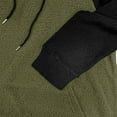 thumbnail image 5 of GuangCheng Mens Color Block Fleece Hoodies,Pullover,Drawstring Hood,Sweatshirt with Kangaroo Pocket,Army Green,L, 5 of 6