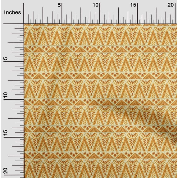 oneOone Georgette Viscose Fabric Geometric & Floral Block Print Sewing Fabric BTY 42 Inch Wide