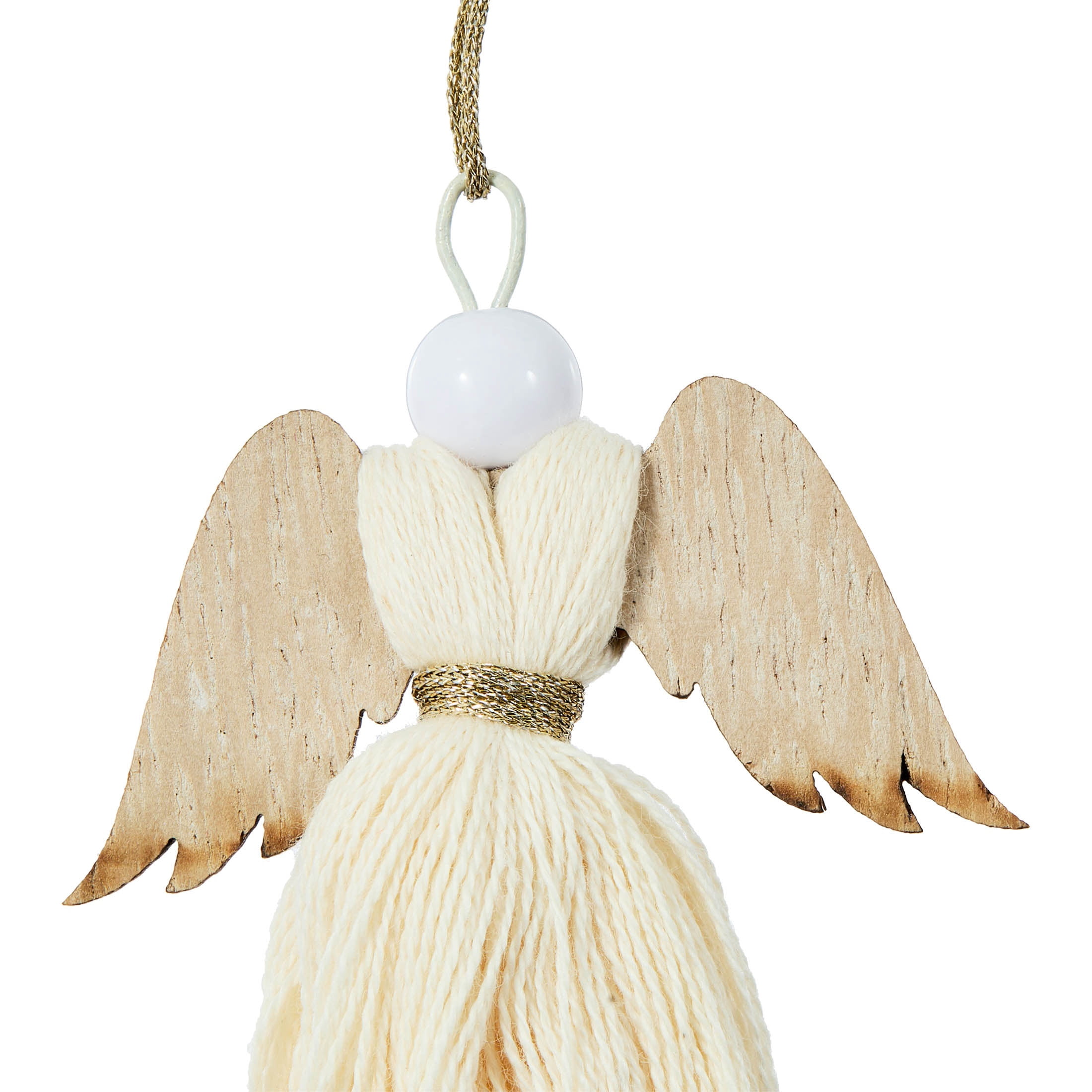 4-Count Cream Tassel Angel Mini Christmas Ornaments, 3.5", by Holiday Time