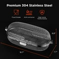 thumbnail image 2 of TURBRO Rotisserie Basket, 304 Stainless Steel, Universal Grill Accessory, Compatible with 1/2” or 3/8" Hexagon, 3/8" or 5/16" Square Spit Rods, Fits Most Grills, Ideal for Outdoor BBQ and Gatherings, 2 of 7