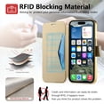 thumbnail image 5 of Dteck Detachable Wallet Case for iPhone 16,Magnetic Leather Card Slot Wallet Case Removable Plating TPU Case Built-in Camera Lens Protector Compatible with MagSafe Kickstand Cover,Gold, 5 of 11