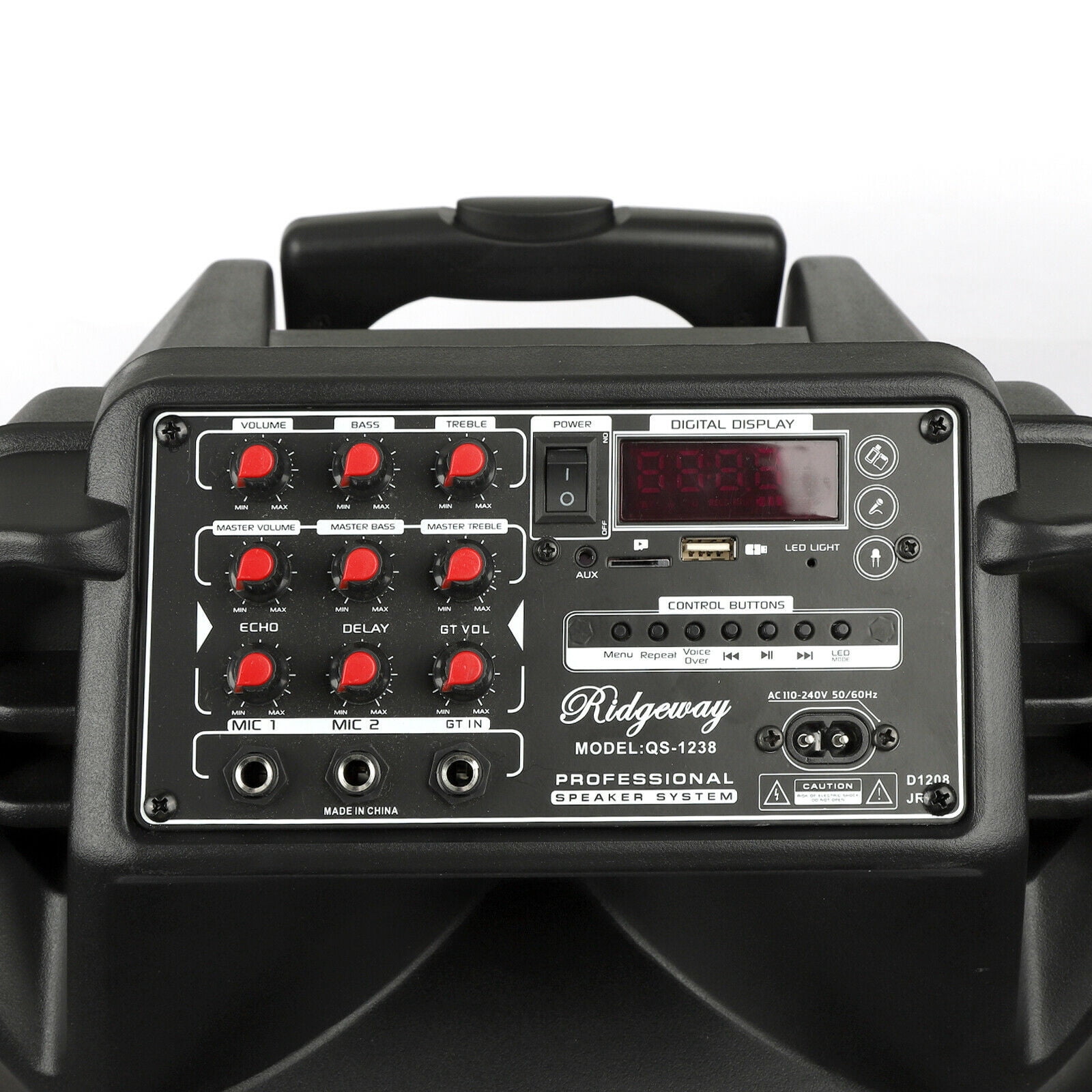 Dazone 12" Portable Bluetooth Party Speaker Heavy Bass Sound System FM AUX w/Microphone & Remote