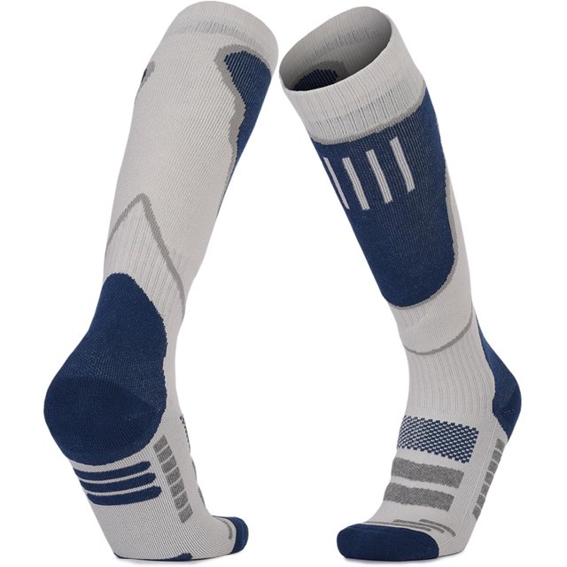 Graflsoa Unisex High-Performance Ski Socks with Quick-Dry Technology, Cotton Blend, Geometric Design, Various Colors - Ideal for Snow Sports and Outdoor Activities