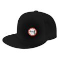 thumbnail image 1 of DouZhe Flat Brim Cap Snapback Hat, Two Meters Warning Caution Imprime Casquette de Baseball Adulte Noir Réglable, 1 of 6