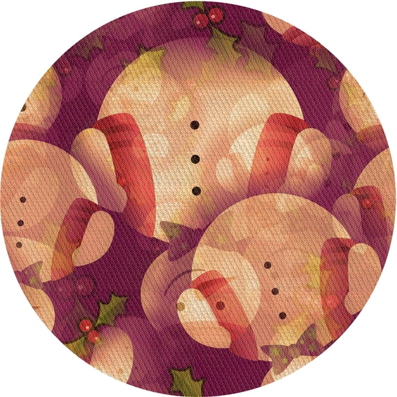 Ahgly Company Machine Washable Indoor Round Transitional Crimson Red Area Rugs, 8' Round
