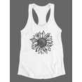 thumbnail image 3 of Sunflower Shirt for Women Cute Graphic Tee Girls Summer Racerback Tank Top X-Large White, 3 of 5